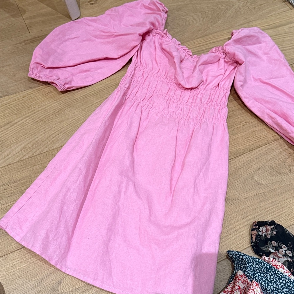 Charlie Holiday Blush Pink square neck mini dress 2